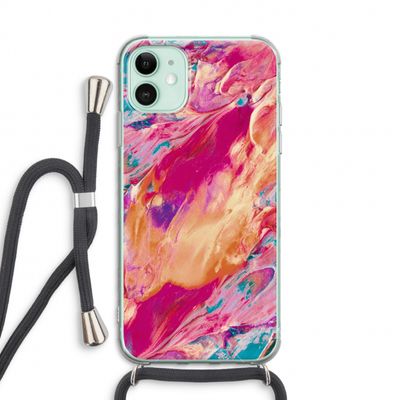 Pastel Echoes: iPhone 11 Transparant Hoesje met koord