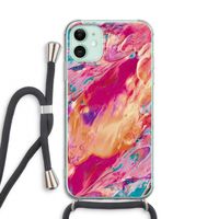 Pastel Echoes: iPhone 11 Transparant Hoesje met koord