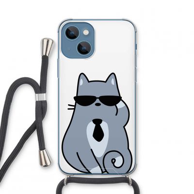 Cool cat: iPhone 13 mini Transparant Hoesje met koord