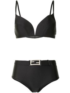 Fendi Pre-Owned bikini à plaque FF - Noir