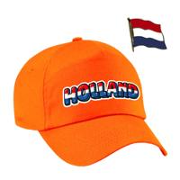 Nederland supporters setje - baseballcap print oranje - colbert pin broche vlag - volwassenen Nederland supporters setje - baseballcap print oranje - colbert pin broche vlag - volwassenen