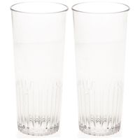 2x stuks onbreekbaar bierglas ribbel transparant kunststof 30 cl/300 ml