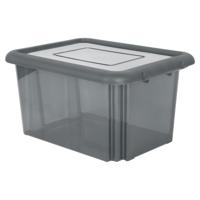 EDA Opbergbox 55L - grijs - stapelbaar - L58 x B44 x H31 cm - kunststof - Bak/doos met deksel