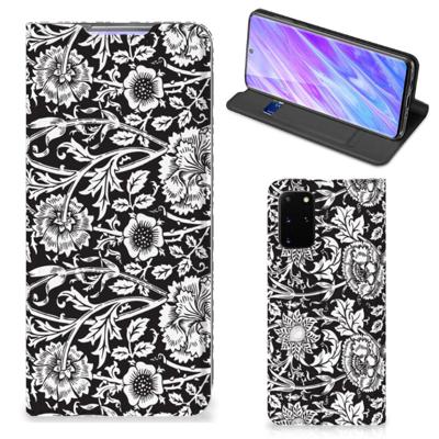 Samsung Galaxy S20 Plus Smart Cover Black Flowers Samsung Galaxy S20 Plus Smart Cover Black Flowers