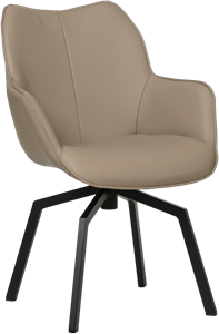 Taupe leren draaibare eetkamerstoel Magic - Toledo Leer Khaki (taupe leer)