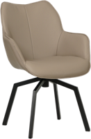Taupe leren draaibare eetkamerstoel Magic - Toledo Leer Khaki (taupe leer)
