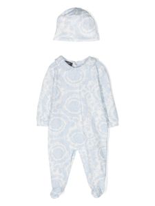 Versace Kids pyjama en coton stretch à logo Barocco imprimé - Bleu