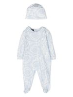 Versace Kids pyjama en coton stretch à logo Barocco imprimé - Bleu - thumbnail