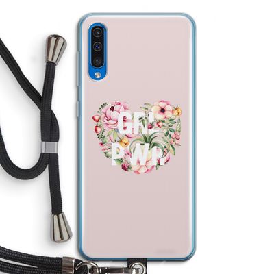 GRL PWR Flower: Samsung Galaxy A50 Transparant Hoesje met koord