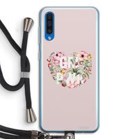 GRL PWR Flower: Samsung Galaxy A50 Transparant Hoesje met koord
