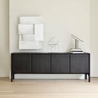 Ethnicraft Dressoir 'PI' Gevernist Teakhout, 230cm, kleur Donkerbruin
