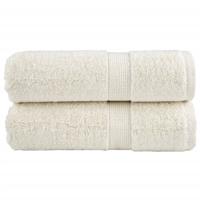 VidaXL Premium washandjes solund 2 stuks crème 30x30 cm 600 g/m2