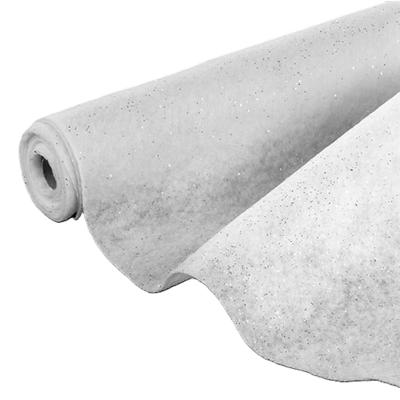 Sneeuwdeken/sneeuwtapijt - wit - glitters - 30 x 300 cm - polyester - kerstversiering