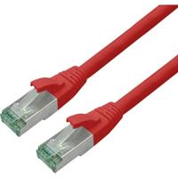 roline recycled material RJ45 (cross) Netwerkkabel Aansluitkabel CAT 6A S/FTP 0.5 m Rood