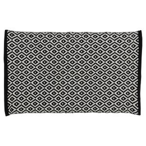 Differnz Wales Badmat 100% katoen zwart wit 50 x 80 cm 31.110.03
