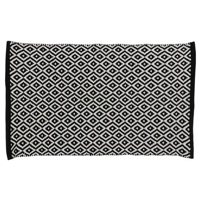 Differnz Wales Badmat 100% katoen zwart wit 50 x 80 cm 31.110.03