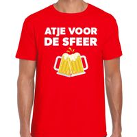 Atje voor de sfeer feest t-shirt rood voor heren - thumbnail