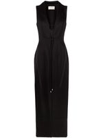 V:PM ATELIER robe mi-longue Dario à col v - Noir