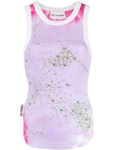 DES PHEMMES débardeur nervuré à ornements en cristal - Violet