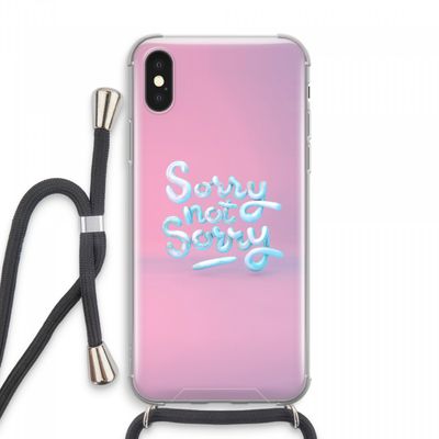 Sorry not sorry: iPhone XS Max Transparant Hoesje met koord