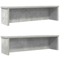 Keukenrekken stapelbaar 2 st 60x15x16 cm betongrijs