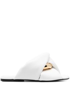 JW Anderson mules en cuir à détails de maillons - Blanc