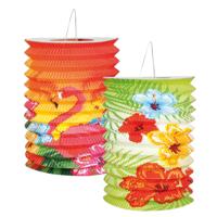 Boland Hawaii feest lampionnen - 2x - Tropicalparty - 16 cm - feestartikelen/versiering
