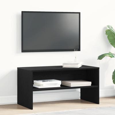 Tv-meubel 80x40x40 cm spaanplaat zwart eikenkleurig