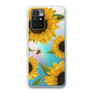 Sunflower and bees: Xiaomi Redmi 10 Transparant Hoesje