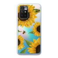 Sunflower and bees: Xiaomi Redmi 10 Transparant Hoesje