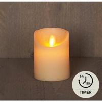 Anna&apos;s Collection Led rustiek stompkaars ivoor 7,5x10cm