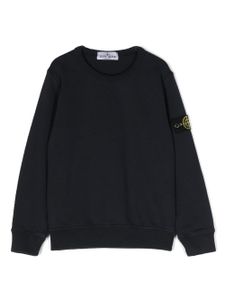 Stone Island Junior sweat en coton à patch logo - Bleu