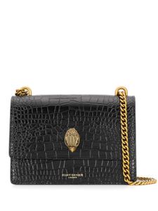 Kurt Geiger London sac porté épaule à effet peau de crocodile - Noir