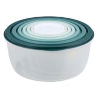 Bewaardoos 6 dlg met deksel, rond