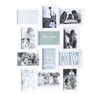 Collage fotolijst - wit - 12 foto's - kunststof - 57,5 x 44 x 2 cm - speels design