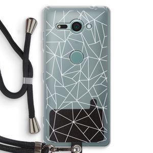 Geometrische lijnen wit: Sony Xperia XZ2 Compact Transparant Hoesje met koord