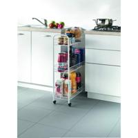 Tomado-Metaltex slim keukentrolley met wielen 23x56x84 cm wit - thumbnail