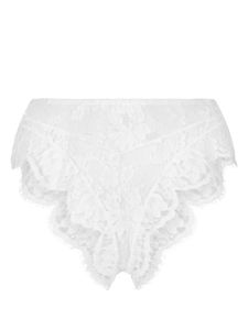 Dolce & Gabbana culotte en dentelle fleurie à taille haute - Blanc