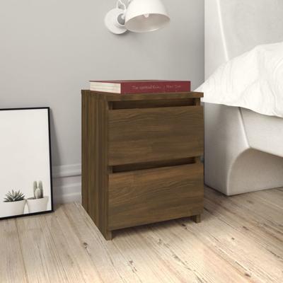 Nachtkastjes 2 stuks Bruin Eiken 30x30x40 cm Bewerkt Hout
