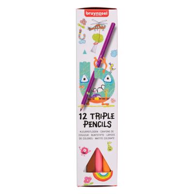 Bruynzeel triple kleurpotloden set 12