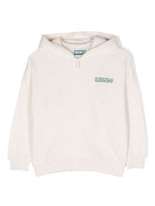 Kenzo Kids hoodie zippé à logo brodé - Tons neutres