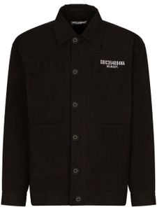 Dolce & Gabbana DGVIB3 logo-embroidered shirt jacket - Noir