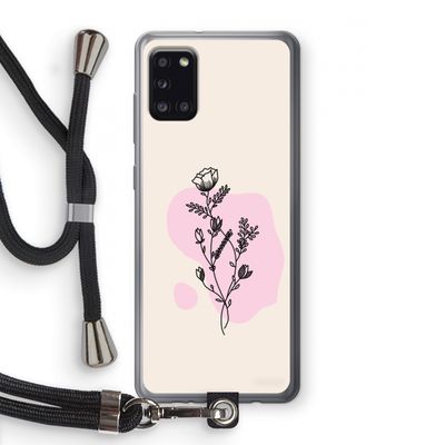 Roses are red: Samsung Galaxy A31 Transparant Hoesje met koord