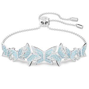 Swarovski 5662184 Armband Lilia zilverkleurig-blauw max. 24 cm