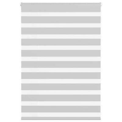 VidaXL Zebra rolgordijn 100x100 cm stofbreedte 95,9 cm lichtgrijs