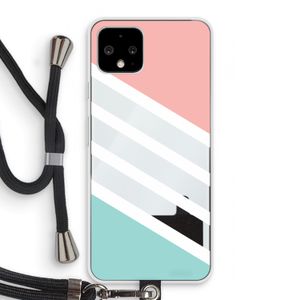 Strepen pastel: Pixel 4 Transparant Hoesje met koord