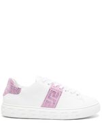 Versace baskets montantes Crystal Greca en cuir - Blanc - thumbnail