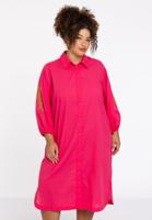 Yoek Geborduurde blouse-jurk SOFT | Roze | Maat 54/56