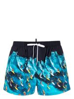 DSQUARED2 short de bain imprimé à lien de resserrage - Bleu