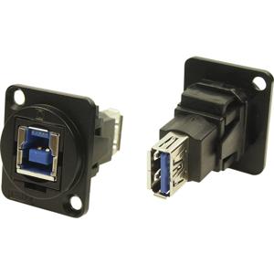 XLR-adapter USB B-bus 3.0 naar USB-B bus 3.0 Adapter, inbouw CP30206NMB CP30206NMB Cliff 1 stuk(s)